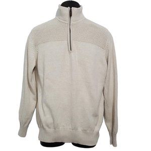 Field & Stream Men's Sweater M Brown  Quarter Zip Knit